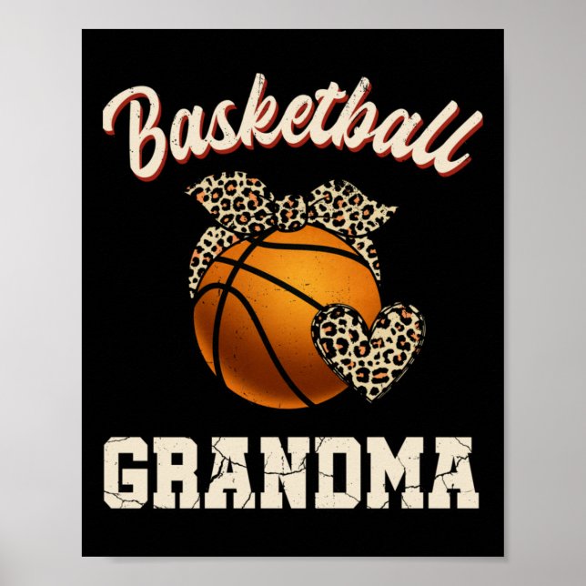 Basketball Grandma Leopard Basketball Player Poster (Front)