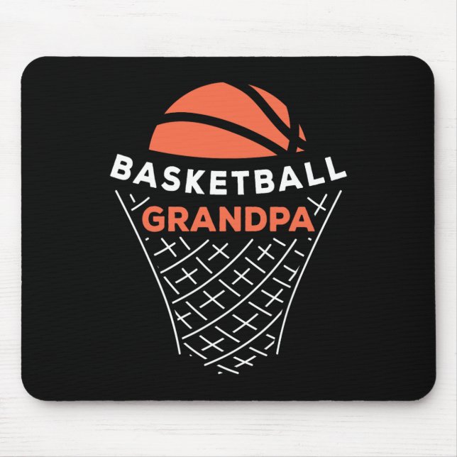 Basketball Grandpa Bball Lover Best Grandfather Ev Mouse Mat (Front)