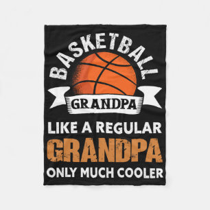 Basketball Grandpa - Fun Basketball Grandfather Fleece Blanket