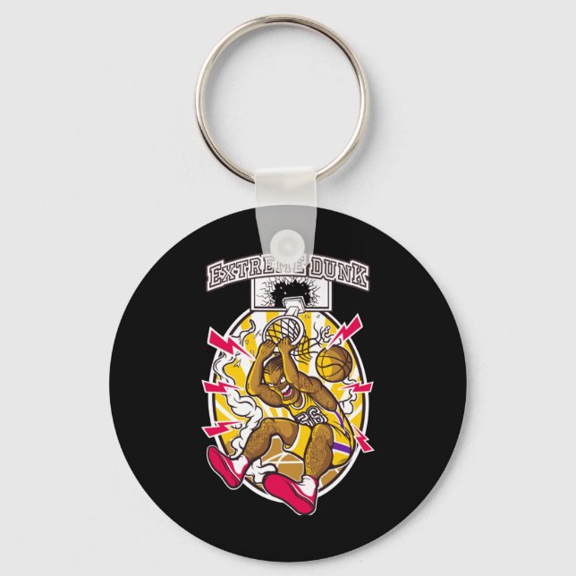 Basketball Graphic  Key Ring (Front)