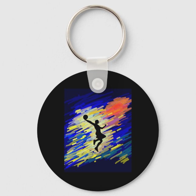 Basketball Graphic  Key Ring (Front)