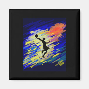 Basketball Graphic  Magnet