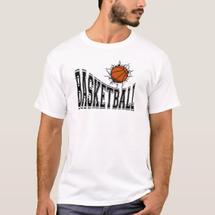 Basketball Graphic T Shirt With Crashing Ball Desi