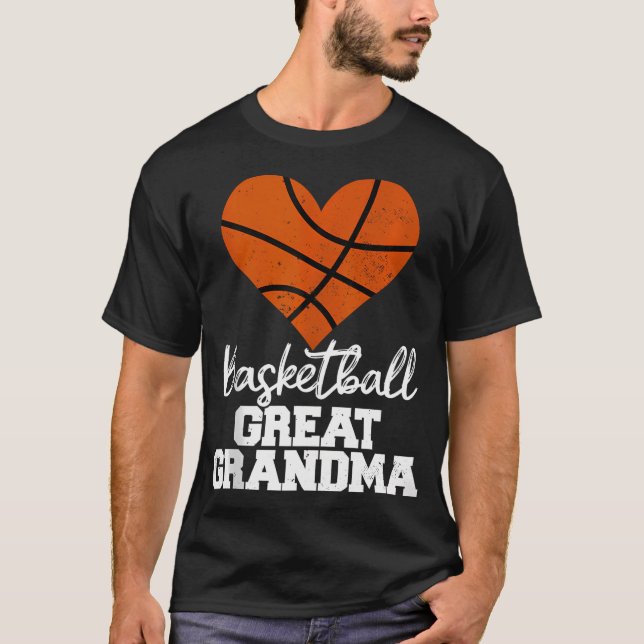 Basketball Great Grandma Heart Funny Heartfelt Bas T-Shirt (Front)