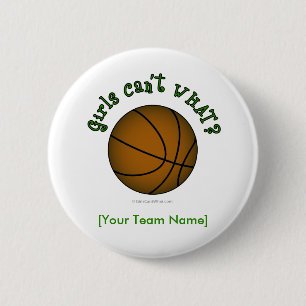 Basketball - Green 6 Cm Round Badge