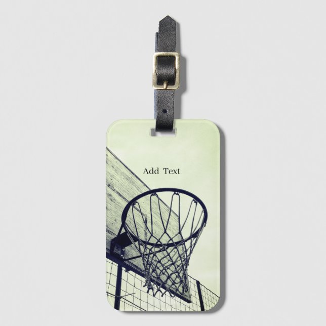 Basketball Grey Luggage Tag (Front Vertical)