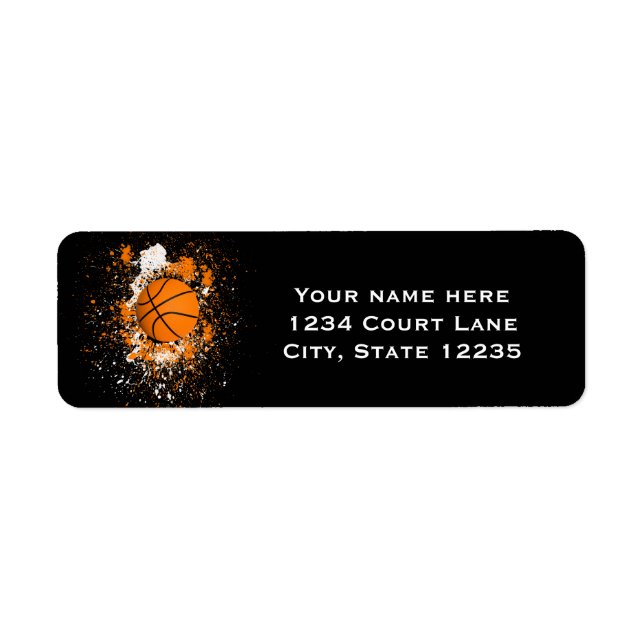 Basketball Grunge Paint Splatter Orange Black Cool (Front)