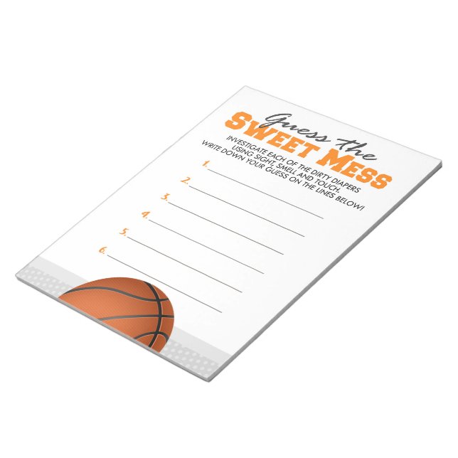 Basketball Guess The Sweet Mess Game Answer Notepad (Angled)