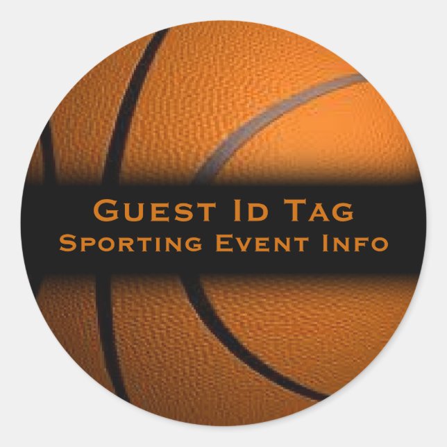 Basketball Guest ID Tags Event Stickers (Front)
