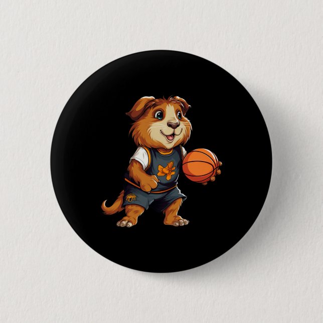 Basketball Guinea Pigs  6 Cm Round Badge (Front)