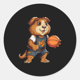 Basketball Guinea Pigs Classic Round Sticker