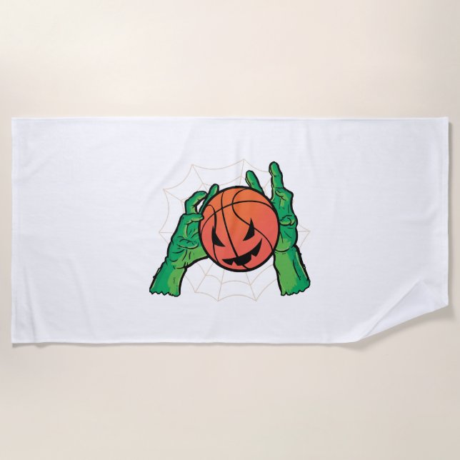 Basketball Halloween     Beach Towel (Front)