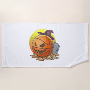 Basketball Halloween Beach Towel