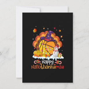 Basketball Halloween Christmas Thanksgiving Hallot Invitation