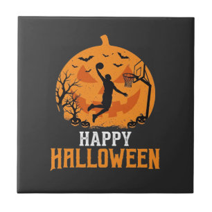 Basketball Halloween Dunk Pumpkin Design_1 Tile