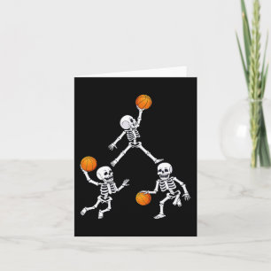 Basketball Halloween Skeleton Dunking Dribble Boys Card