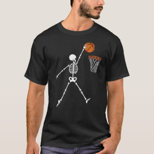 Basketball Halloween Skeleton Dunking Sports Playe T-Shirt