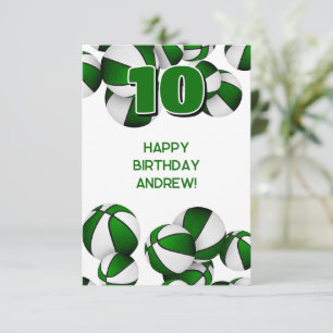 basketball happy birthday green team colours card