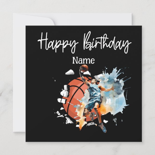Basketball Happy Birthday to Player Card (Front)