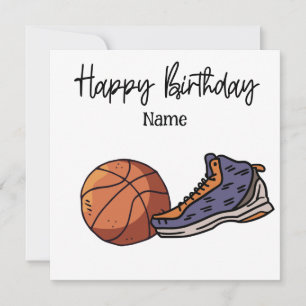Basketball Happy Birthday to Player with Ball  Card