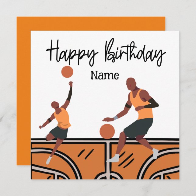 Basketball Happy Birthday to Player with Player  Card (Front/Back)