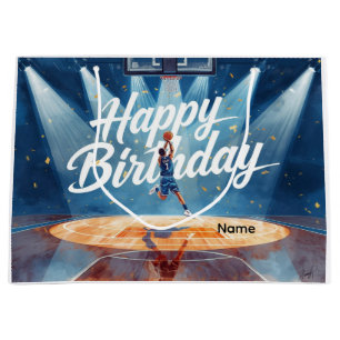 Basketball Happy Birthday to Player with Player Large Gift Bag