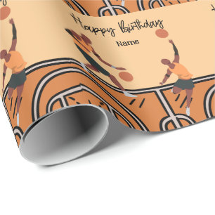 Basketball Happy Birthday to Player with Player Wrapping Paper