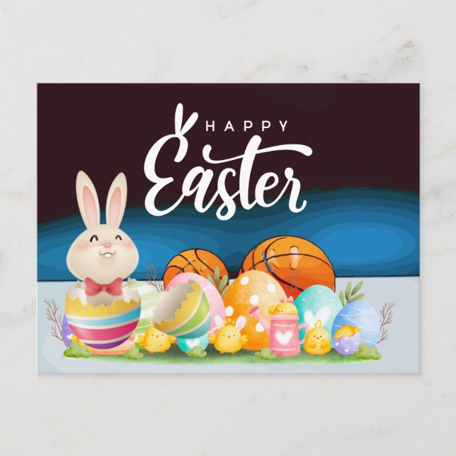 Basketball Happy Easter Holiday to Player (Front)