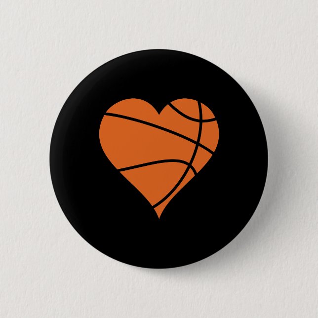 Basketball Heart 2  6 Cm Round Badge (Front)