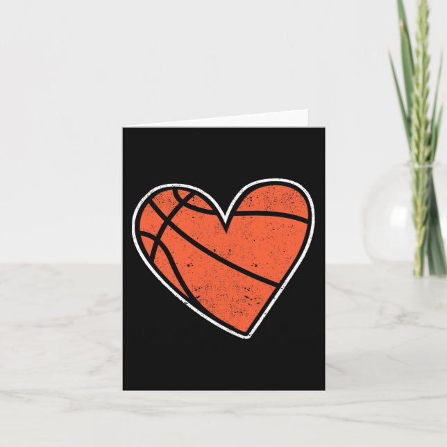 Basketball Heart Basket Ball Player Coach Fan Coup Card (Front)