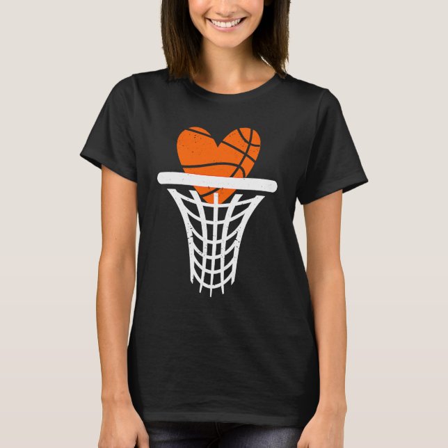Basketball Heart Basket Ball Player Coach Fan Coup T-Shirt (Front)