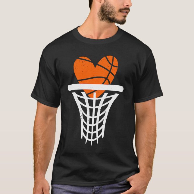 Basketball Heart Basket Ball Player Coach Fan Coup T-Shirt (Front)