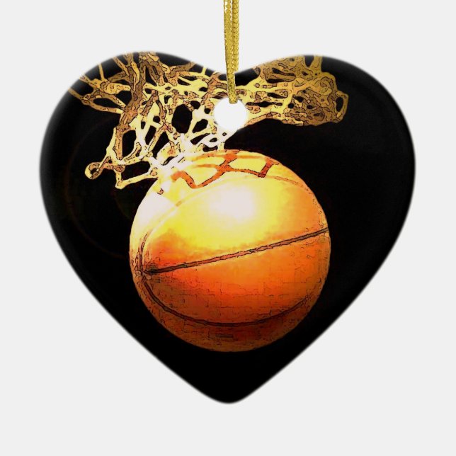 Basketball Heart Christmas Ornament (Front)