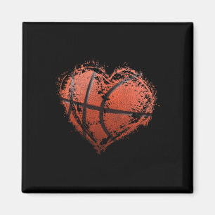 Basketball Heart Happy Valentine's Day Basketball Magnet