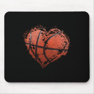 Basketball Heart Happy Valentine's Day Basketball Mouse Mat
