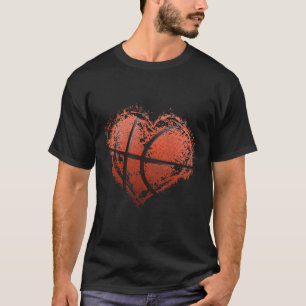 Basketball Heart Happy Valentine's Day Basketball T-Shirt