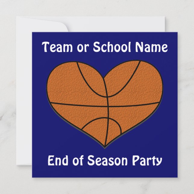 Basketball Heart Invitation (Front)