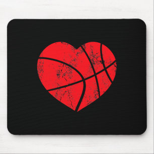Basketball Heart Love Valentines Day Sport Player Mouse Mat