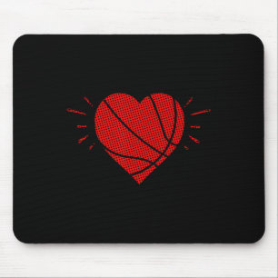 Basketball Heart Love Valentines Day Sports Player Mouse Mat