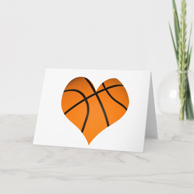 Basketball Heart Shape Card (Front)