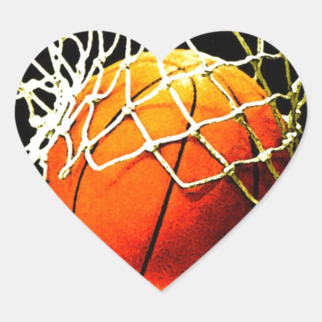 Basketball Heart Sticker (Front)