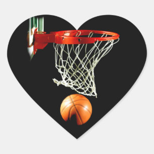 Basketball Heart Sticker