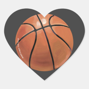 Basketball Heart Sticker