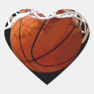 Basketball Heart Sticker