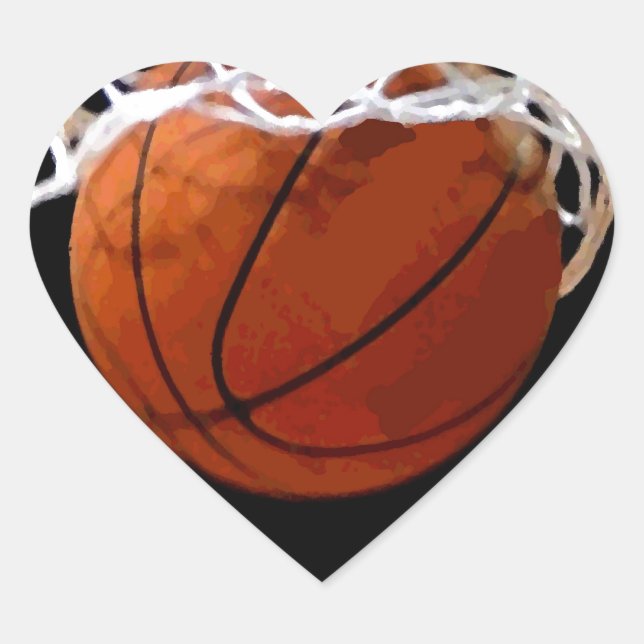 Basketball Heart Sticker (Front)