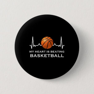 Basketball Heartbeat 10  6 Cm Round Badge