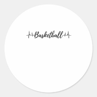 Basketball Heartbeat 11 Classic Round Sticker