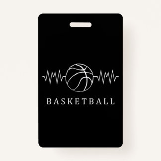 Basketball Heartbeat 2 ID Badge