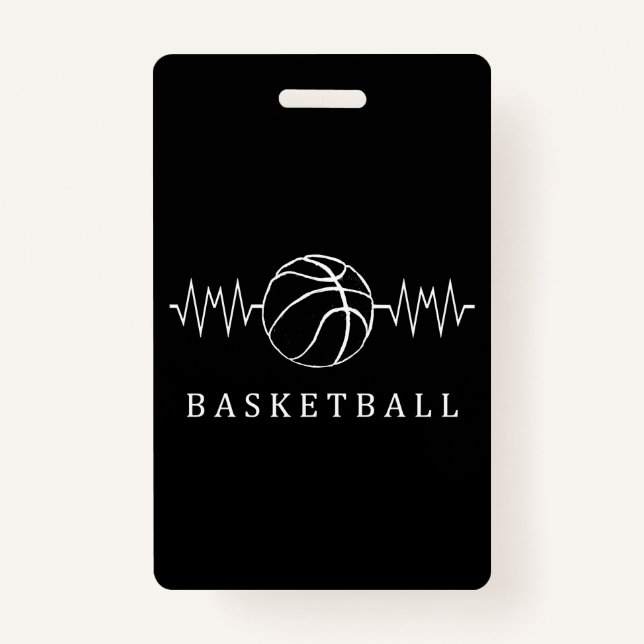 Basketball Heartbeat 2 ID Badge (Front)