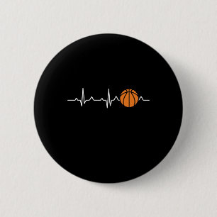 Basketball Heartbeat 4 6 Cm Round Badge